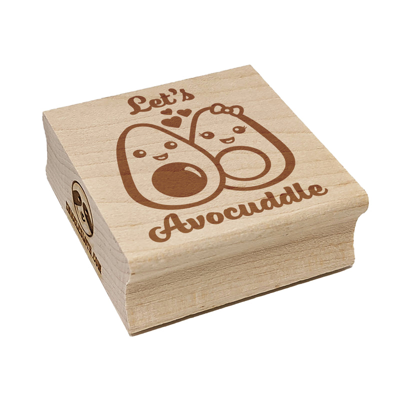 Let's Avocuddle Cuddling Avocados Love Square Rubber Stamp for Stamping Crafting