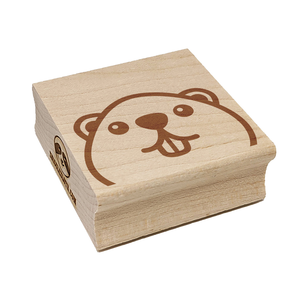 Peeking Beaver Square Rubber Stamp for Stamping Crafting