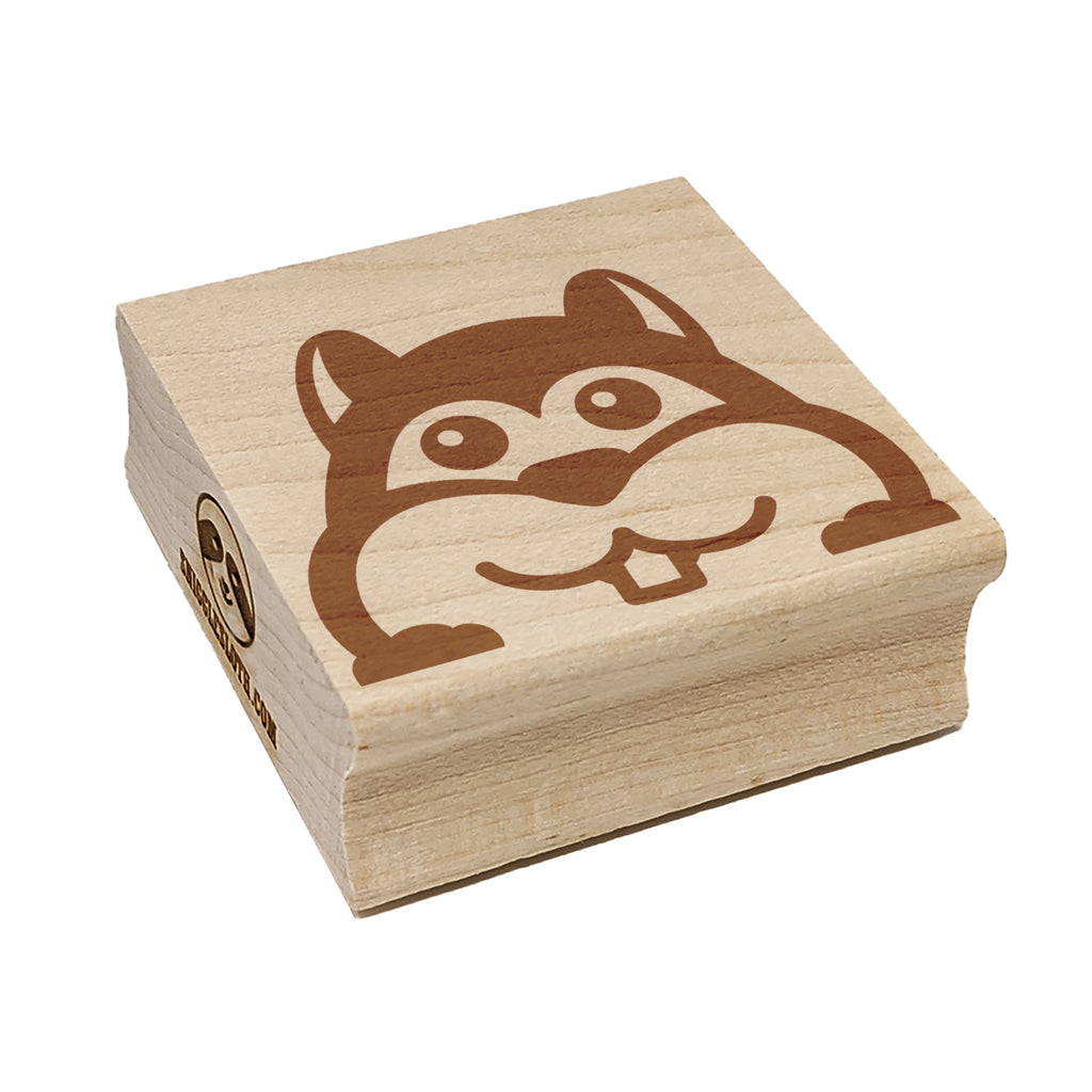 Peeking Chipmunk Square Rubber Stamp for Stamping Crafting