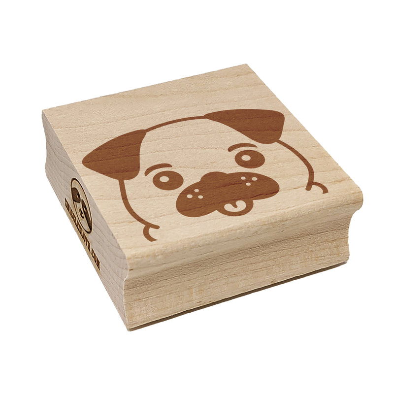 Peeking Pug Dog Square Rubber Stamp for Stamping Crafting