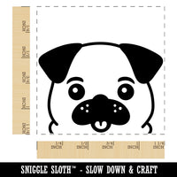 Peeking Pug Dog Square Rubber Stamp for Stamping Crafting