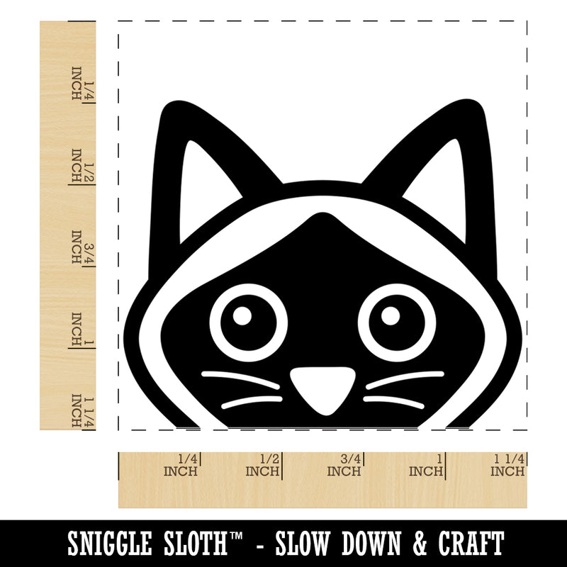 Peeking Siamese Cat Square Rubber Stamp for Stamping Crafting