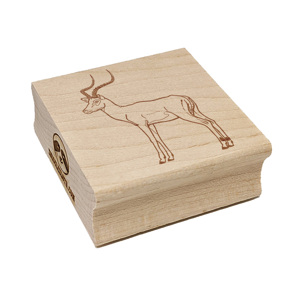 African Impala Antelope Square Rubber Stamp for Stamping Crafting