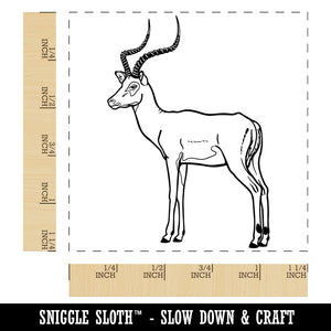 African Impala Antelope Square Rubber Stamp for Stamping Crafting