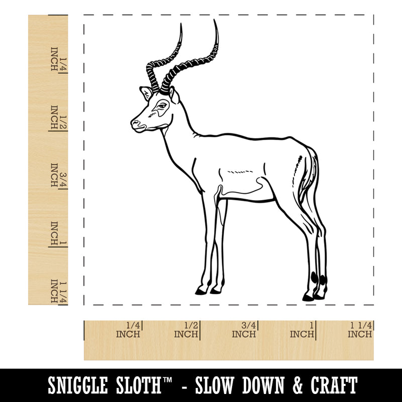 African Impala Antelope Square Rubber Stamp for Stamping Crafting