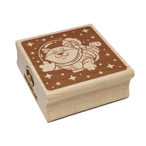 Akita Dog Astronaut Floating in Space Square Rubber Stamp for Stamping Crafting