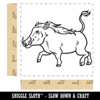 Common Warthog Pig Square Rubber Stamp for Stamping Crafting