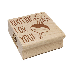 Rooting for You Motivational Quote Turnip Pun Square Rubber Stamp for Stamping Crafting