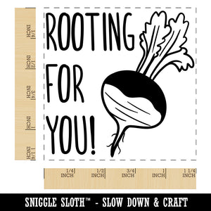 Rooting for You Motivational Quote Turnip Pun Square Rubber Stamp for Stamping Crafting