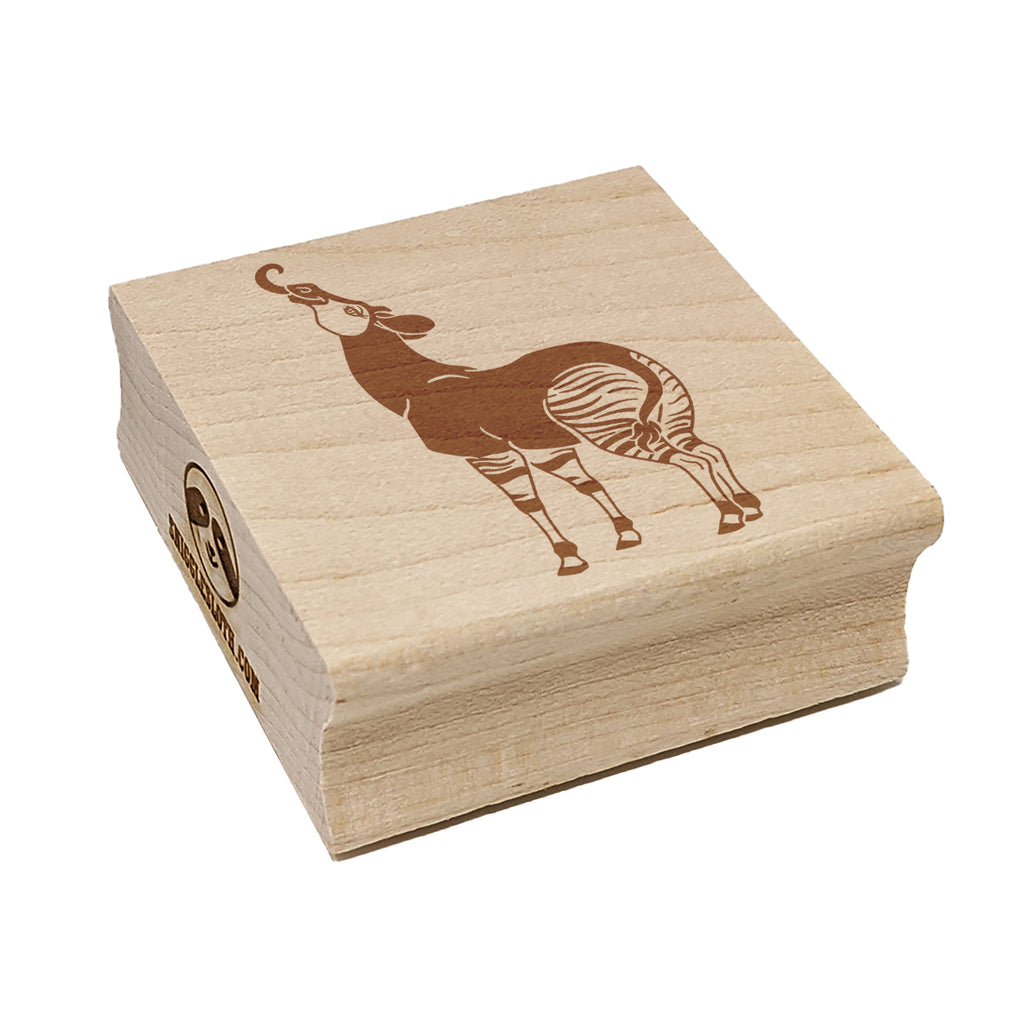 Silly Okapi Sticking Tongue Out Zebra Giraffe Square Rubber Stamp for Stamping Crafting