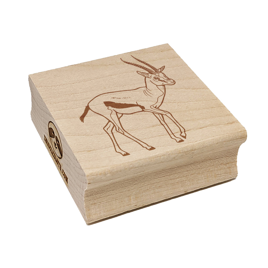 Thomson's Gazelle Antelope African Square Rubber Stamp for Stamping Crafting