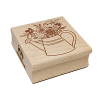 Watering Can Bouquet of Flowers Square Rubber Stamp for Stamping Crafting