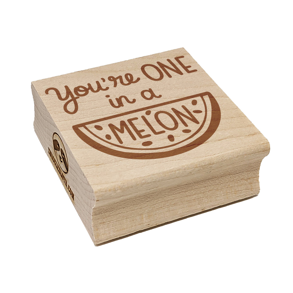 You're One in a Melon Million Motivational Quote Pun Square Rubber Stamp for Stamping Crafting