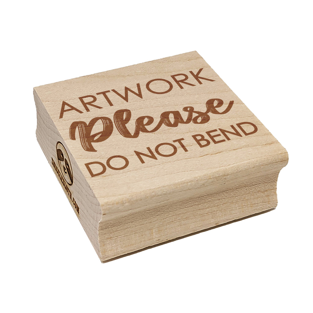 Artwork Please Do Not Bend Square Rubber Stamp for Stamping Crafting