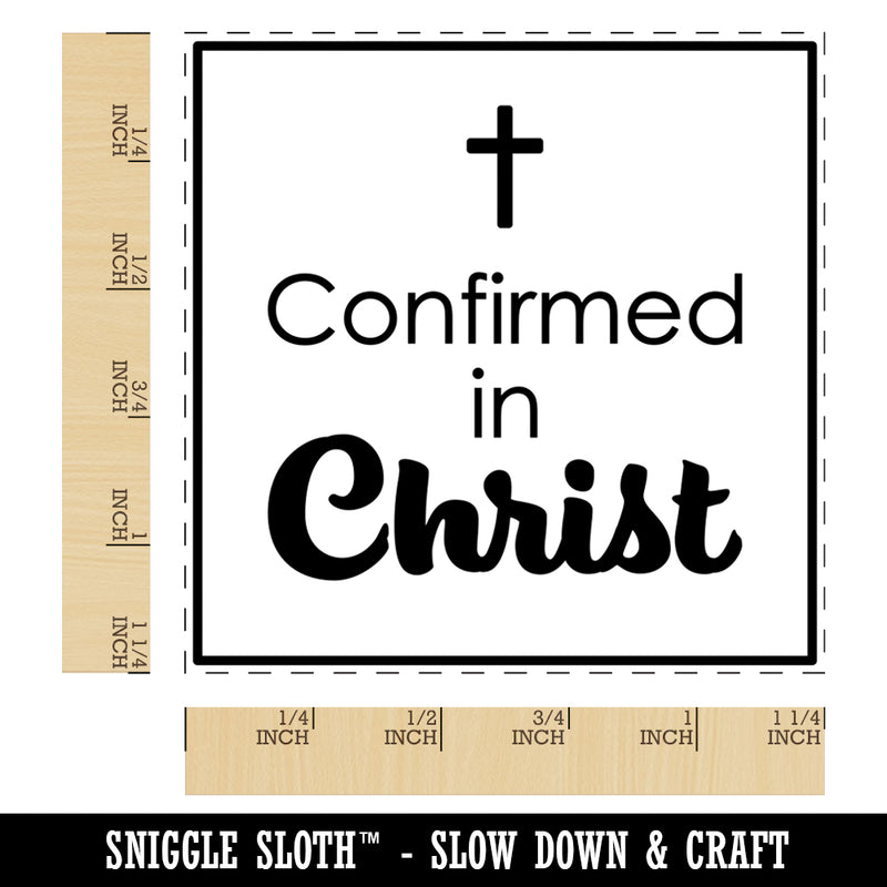 Confirmed in Christ Cross Confirmation Day Square Rubber Stamp for Stamping Crafting