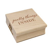 Elegant Pretty Things Inside Small Business Label Square Rubber Stamp for Stamping Crafting
