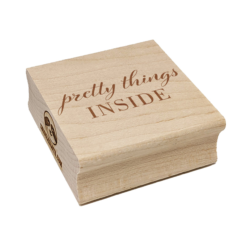 Elegant Pretty Things Inside Small Business Label Square Rubber Stamp for Stamping Crafting