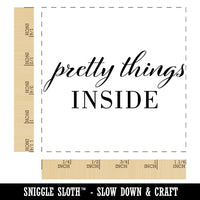 Elegant Pretty Things Inside Small Business Label Square Rubber Stamp for Stamping Crafting