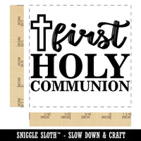 First Holy Communion with Cross Square Rubber Stamp for Stamping Crafting