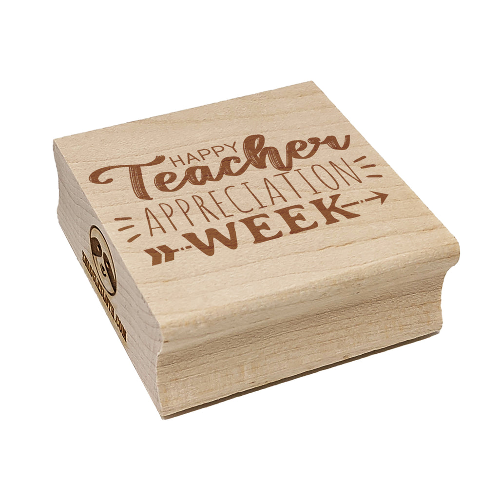 Fun and Sweet Happy Teacher Appreciation Week Square Rubber Stamp for Stamping Crafting