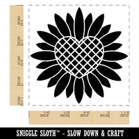 Geometric Heart Sunflower Square Rubber Stamp for Stamping Crafting