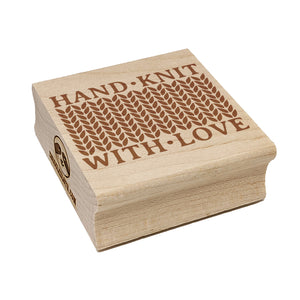 Hand Knit with Love Knitted Yarn Square Rubber Stamp for Stamping Crafting