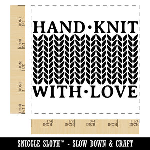 Hand Knit with Love Knitted Yarn Square Rubber Stamp for Stamping Crafting