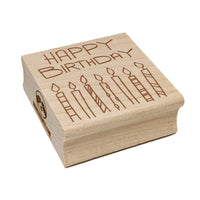 Happy Birthday Candles Fun Celebration Square Rubber Stamp for Stamping Crafting