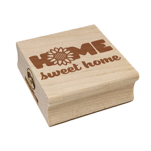Home Sweet Home Cute Summer Sunflower Square Rubber Stamp for Stamping Crafting