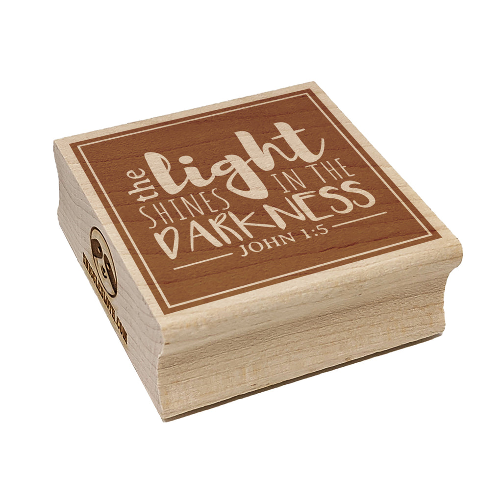 Inspirational The Light Shines in the Darkness Bible Verse Square Rubber Stamp for Stamping Crafting