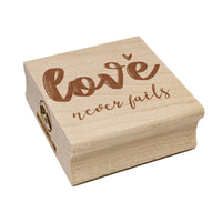 Love Never Fails Inspirational Bible Verse Square Rubber Stamp for Stamping Crafting