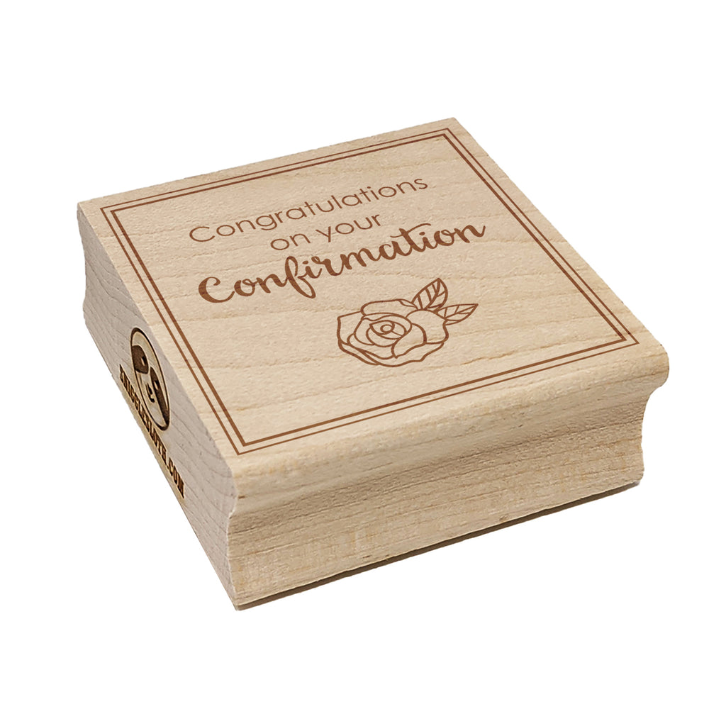 Sweet Rose Congratulations on Your Confirmation Christian Catholic Square Rubber Stamp for Stamping Crafting