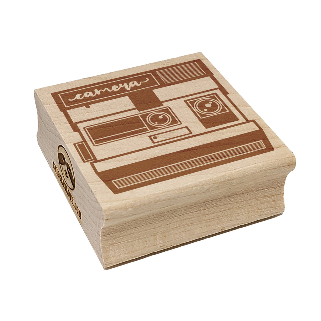Vintage Instant Camera Photography Square Rubber Stamp for Stamping Crafting
