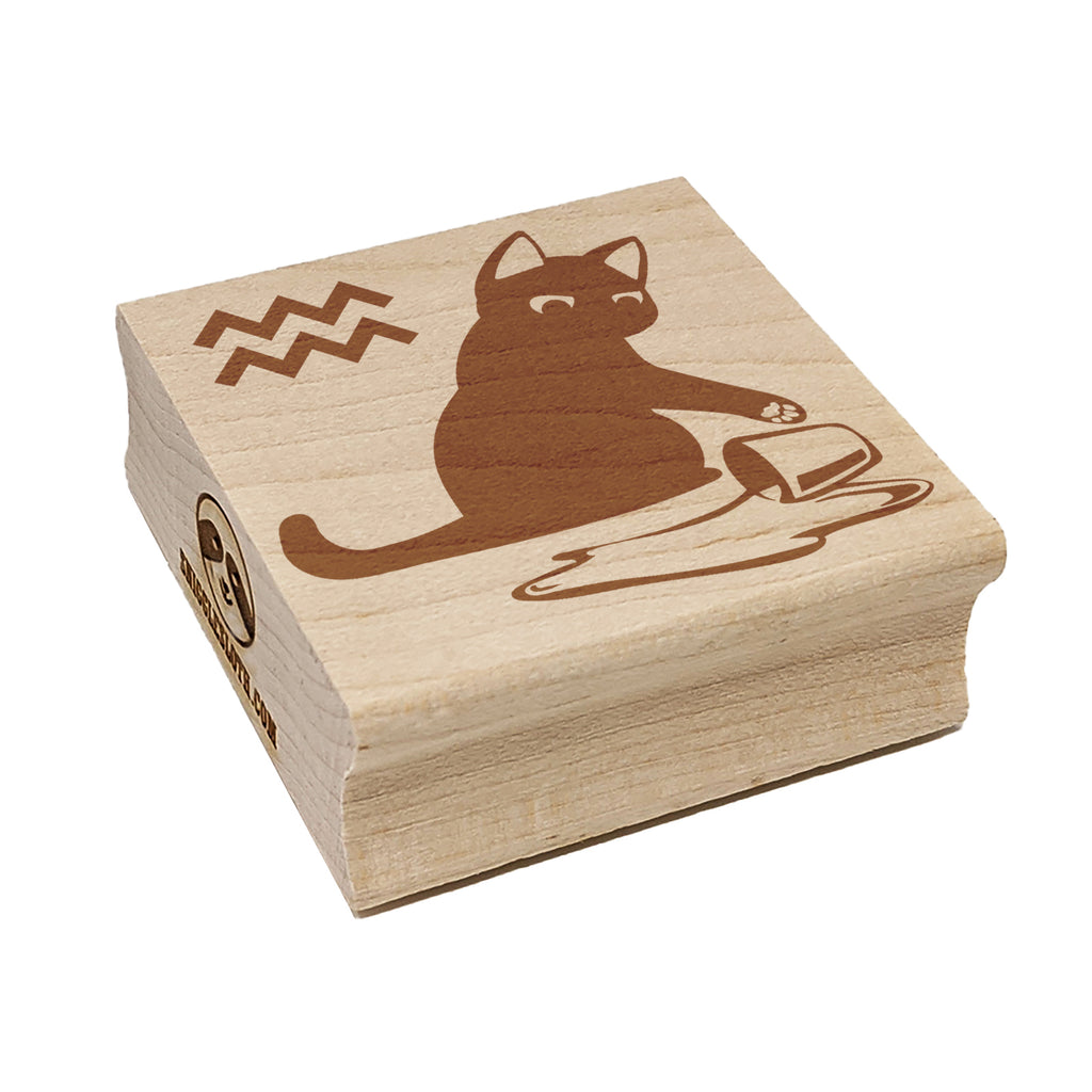 Astrological Cat Aquarius Horoscope Zodiac Sign Square Rubber Stamp for Stamping Crafting