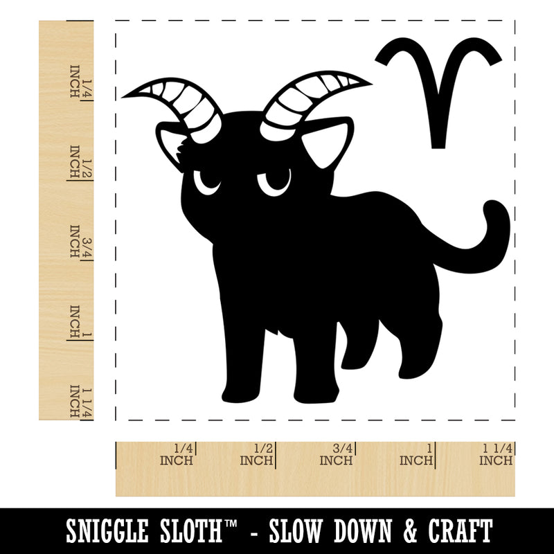 Astrological Cat Aries Horoscope Zodiac Sign Square Rubber Stamp for Stamping Crafting