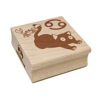 Astrological Cat Cancer Horoscope Zodiac Sign Square Rubber Stamp for Stamping Crafting