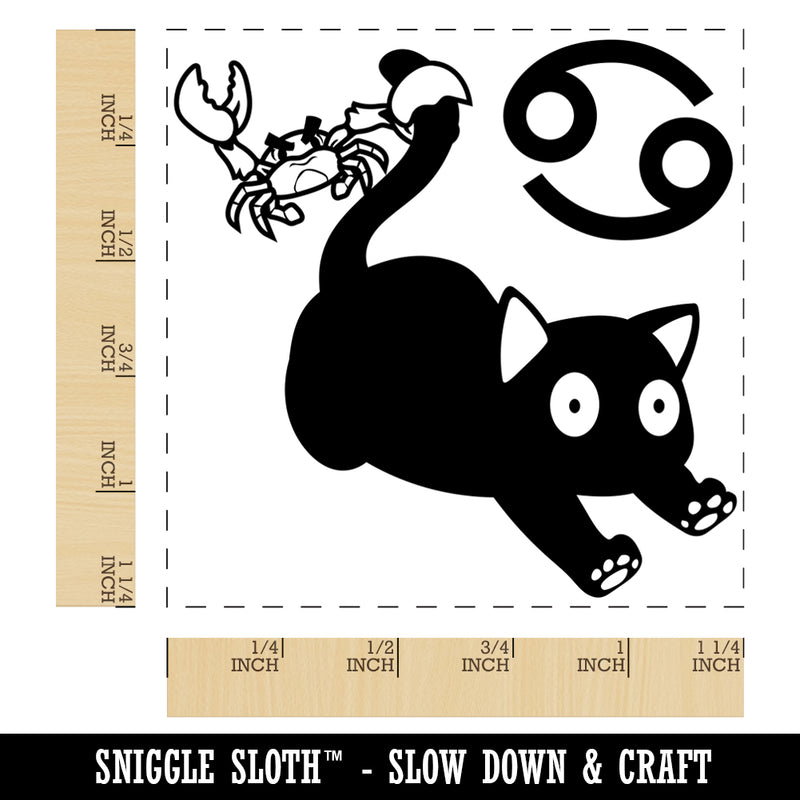 Astrological Cat Cancer Horoscope Zodiac Sign Square Rubber Stamp for Stamping Crafting