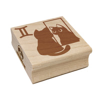 Astrological Cat Gemini Horoscope Zodiac Sign Square Rubber Stamp for Stamping Crafting