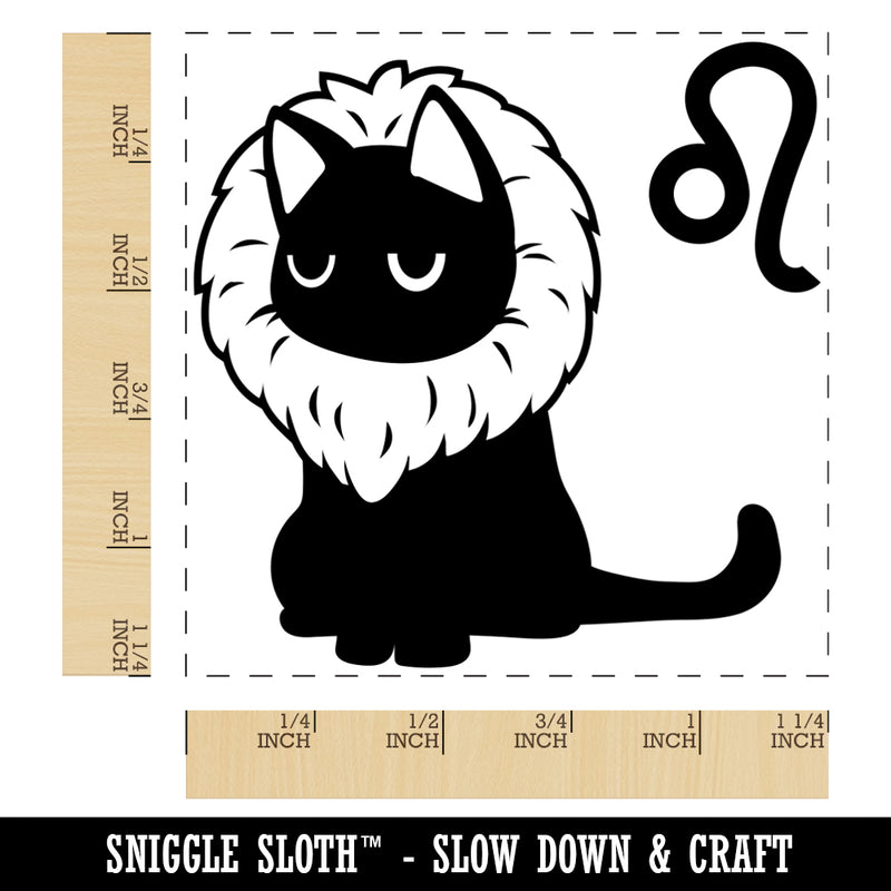 Astrological Cat Leo Horoscope Zodiac Sign Square Rubber Stamp for Stamping Crafting