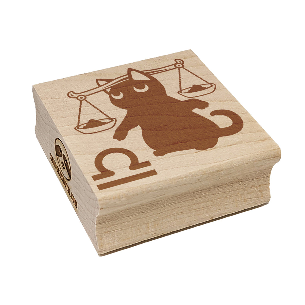Astrological Cat Libra Horoscope Zodiac Sign Square Rubber Stamp for Stamping Crafting