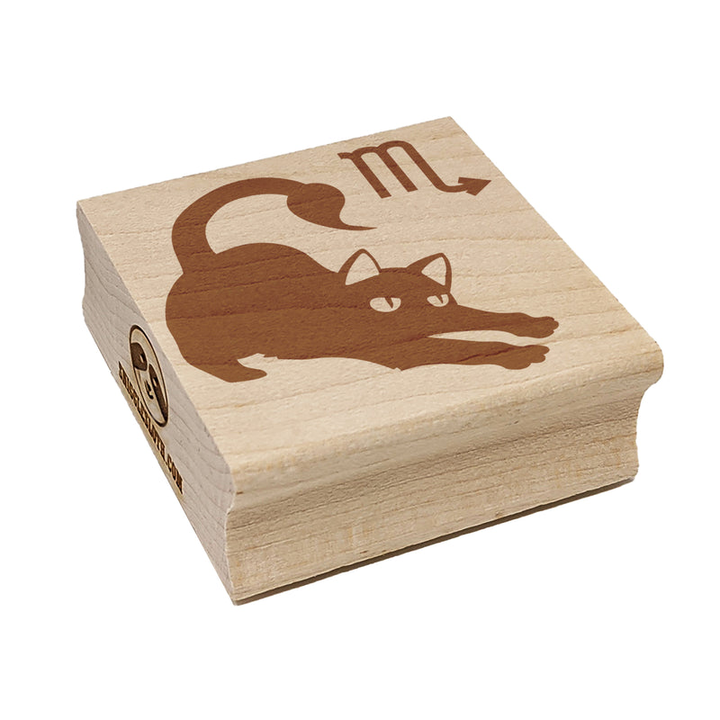 Astrological Cat Scorpio Horoscope Zodiac Sign Square Rubber Stamp for Stamping Crafting