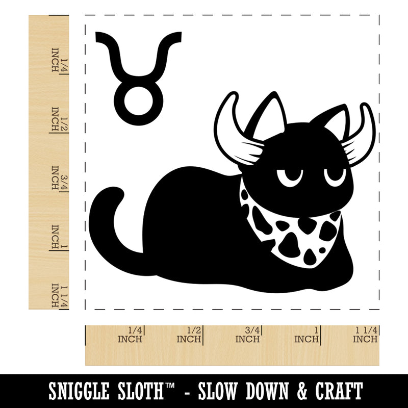 Astrological Cat Taurus Horoscope Zodiac Sign Square Rubber Stamp for Stamping Crafting