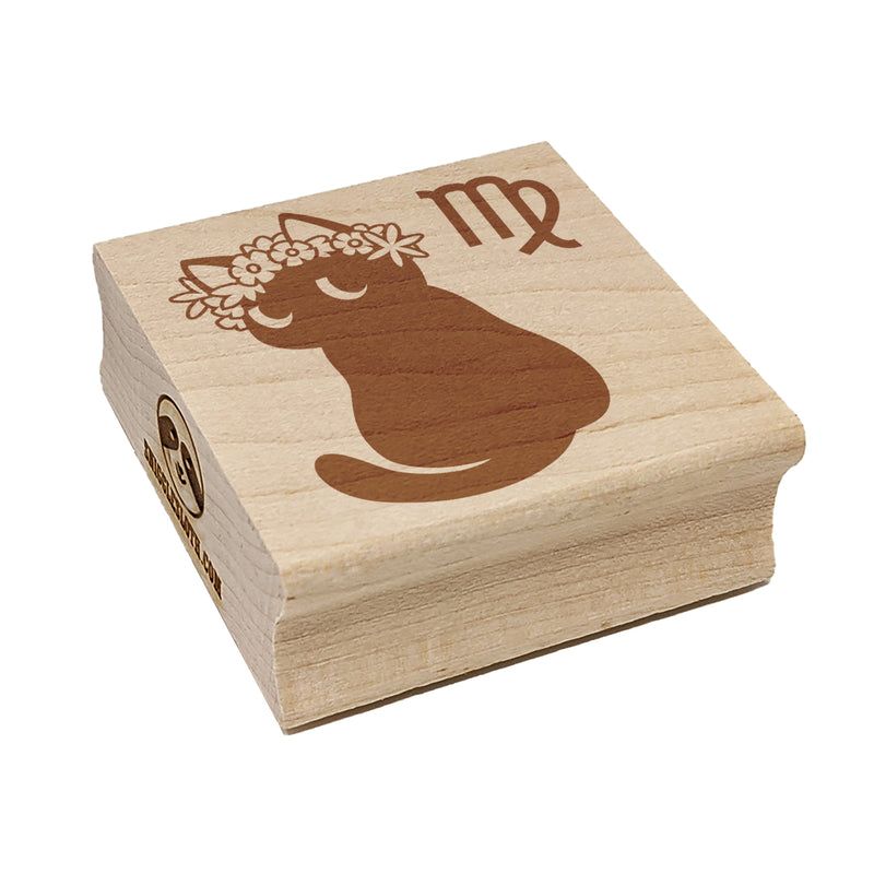 Astrological Cat Virgo Horoscope Zodiac Sign Square Rubber Stamp for Stamping Crafting