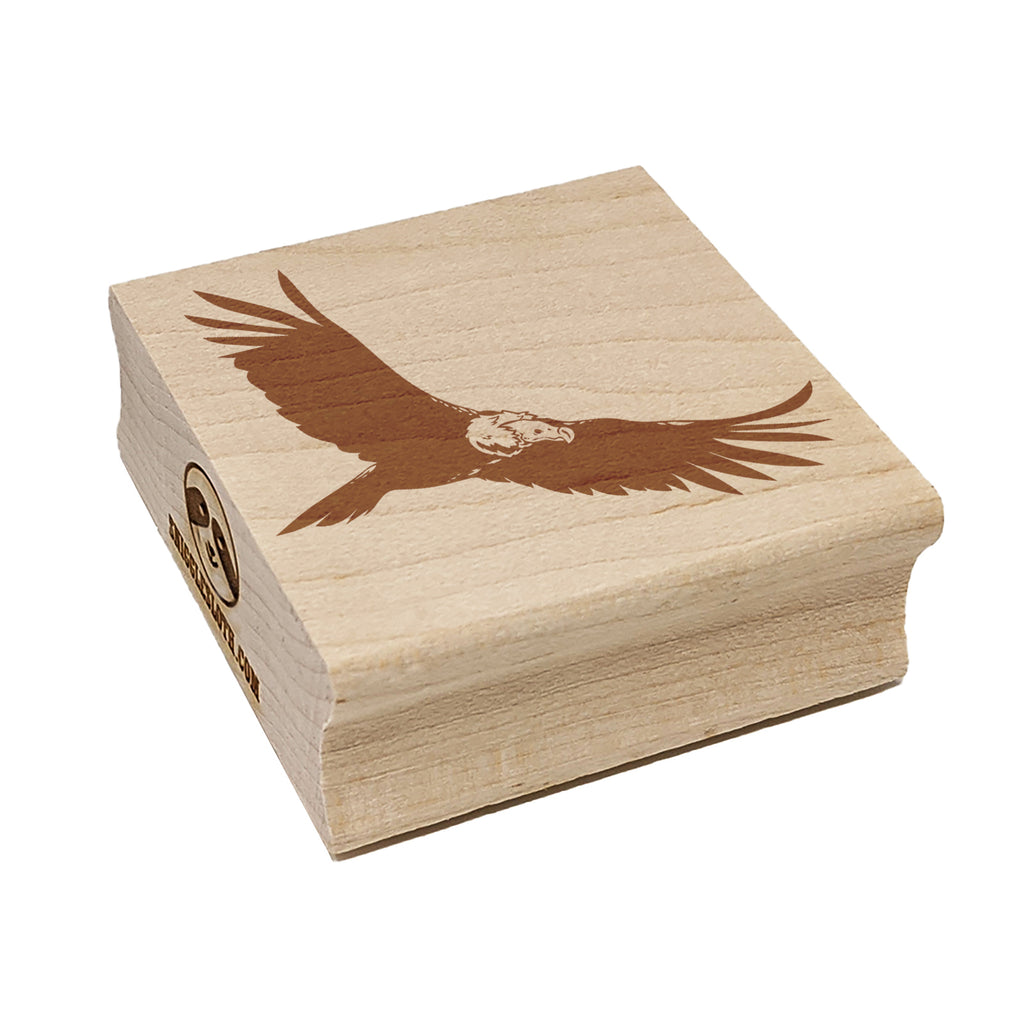 California Condor Vulture Bird Flying Square Rubber Stamp for Stamping Crafting