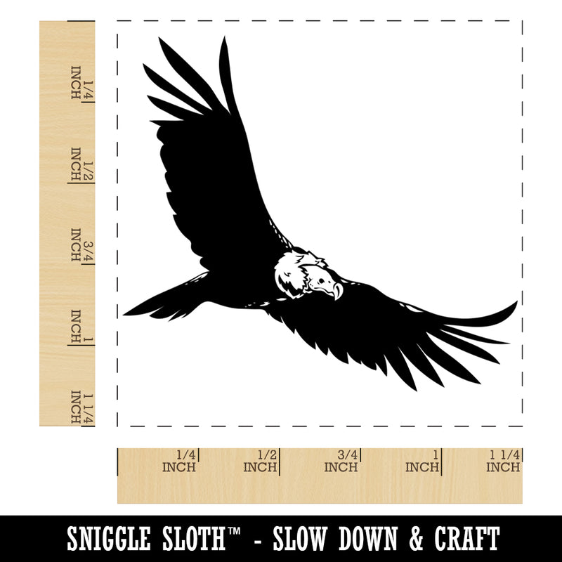 California Condor Vulture Bird Flying Square Rubber Stamp for Stamping Crafting