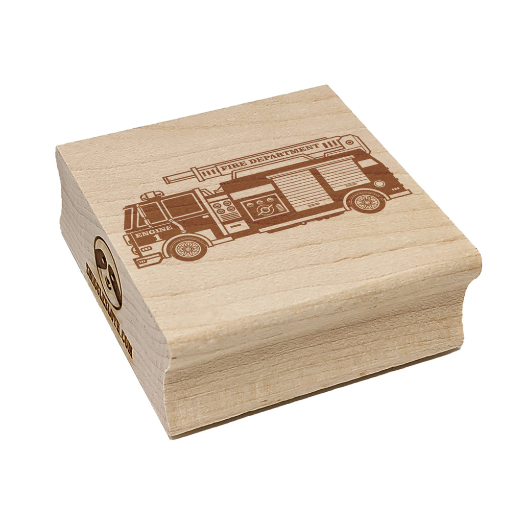 Firetruck Firefighter Safety First Responder Fire Department Vehicle Square Rubber Stamp for Stamping Crafting