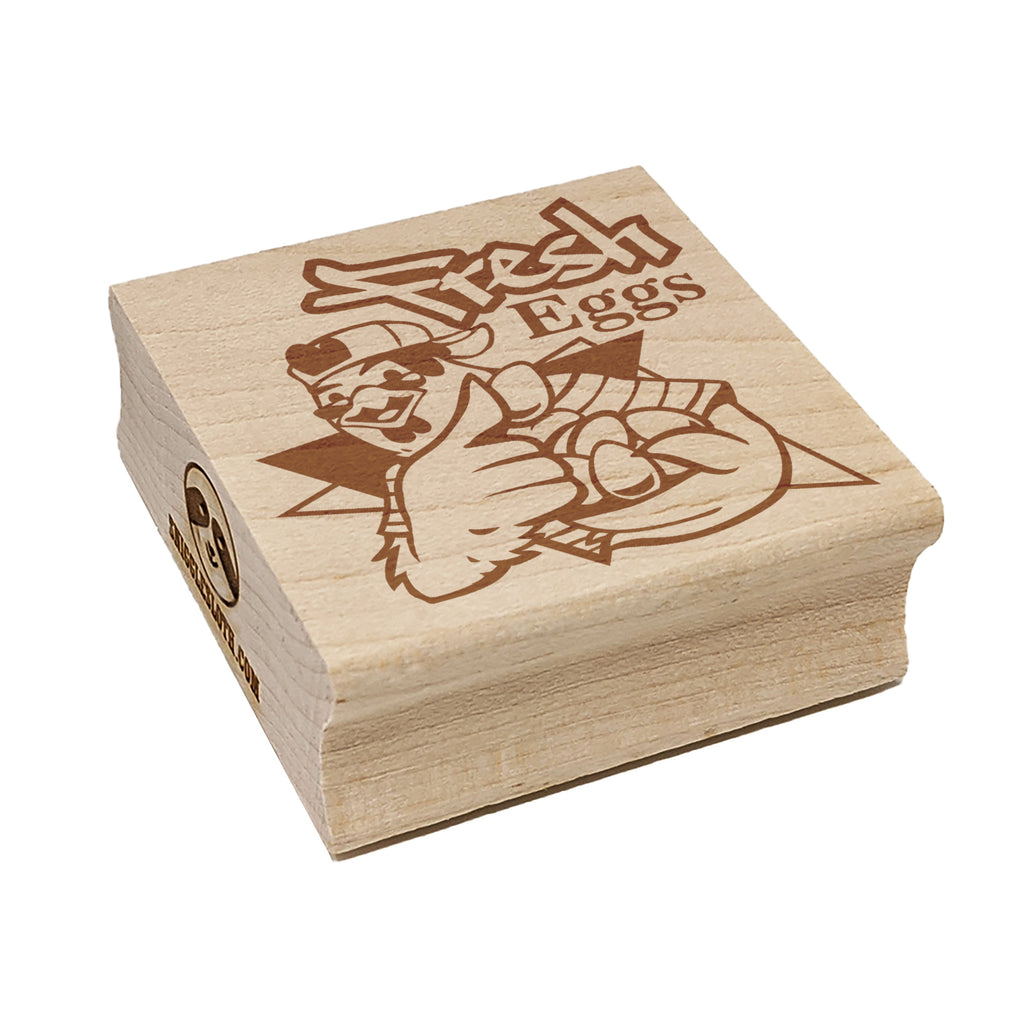 Fresh Eggs 90's Hip-Hop Street Graffiti Chicken Square Rubber Stamp for Stamping Crafting