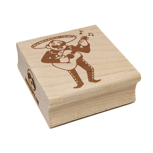 Mariachi Band Man with Spanish Guitar Square Rubber Stamp for Stamping Crafting