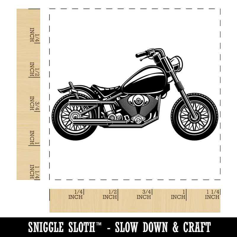 Motorcycle Motorbike Biker Vehicle Wheels Hog Square Rubber Stamp for Stamping Crafting