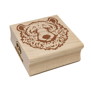 Realistic Black Bear Head Square Rubber Stamp for Stamping Crafting